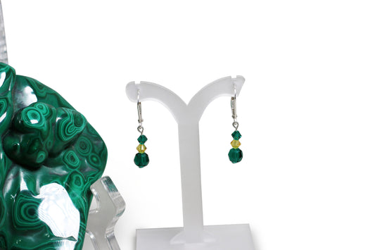 Santa Fe Indians Crystal Passions Austrian and Preciosa Czech Crystals Sterling Silver Leverback earrings