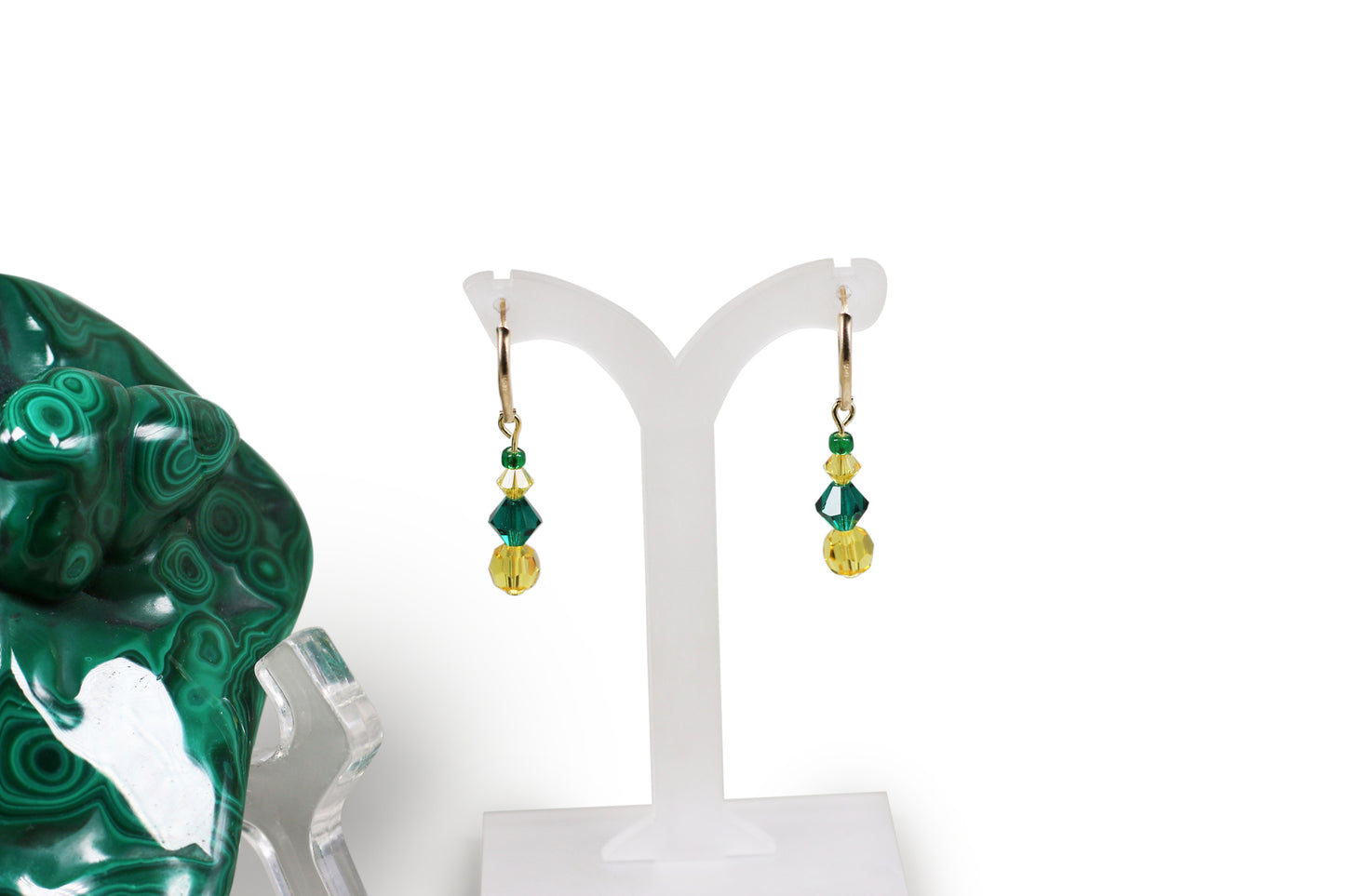 Santa Fe Indians Crystal Passions Austrian and Preciosa Czech Crystals Gold Filled Leverback Earrings - Annabel's Jewelry & Leather
