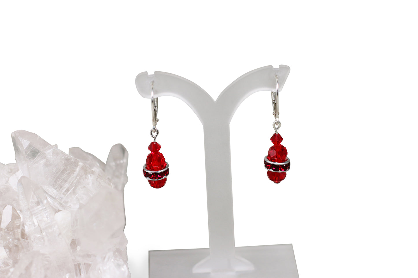 Light Siam Crystals Silver Set