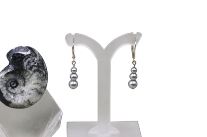 Light Gray Pearls Silver Set