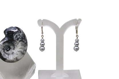 Light Gray Pearls Silver Set
