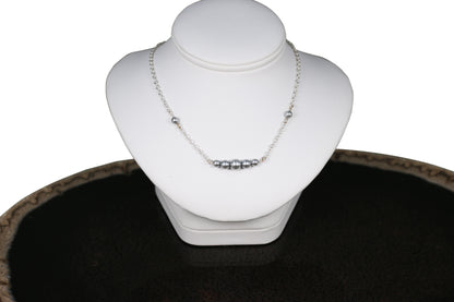 Light Gray Pearls Silver Set