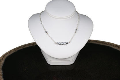 Light Gray Pearls Silver Set