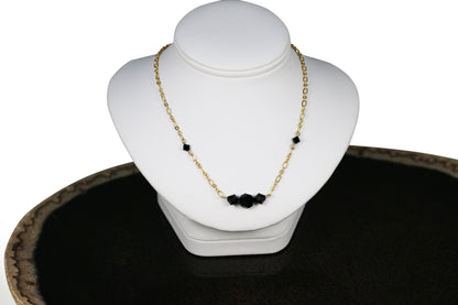 Jet Black Crystals Gold Set