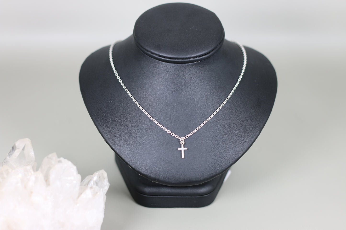 Cross Sterling Silver Pendant 16" Flat Cable Necklace with Sterling Silver Components - Annabel's Jewelry & Leather