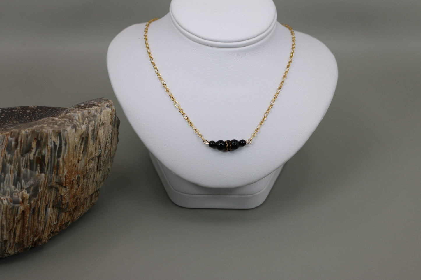 Magic Black Preciosa Czech Pearls with Jet Black Crystal Rondelles - Annabel's Jewelry & Leather