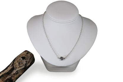 Antique Silver Flower 18" Necklace