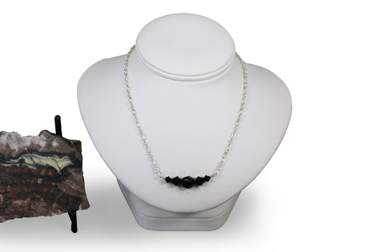 Jet Black Crystals Silver Set