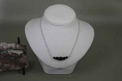 Jet Black Austrian Crystals with Sterling Silver Components - Annabel's Jewelry & Leather