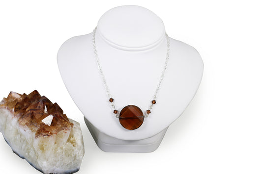 Smoke Topaz Crystals 18" Necklace