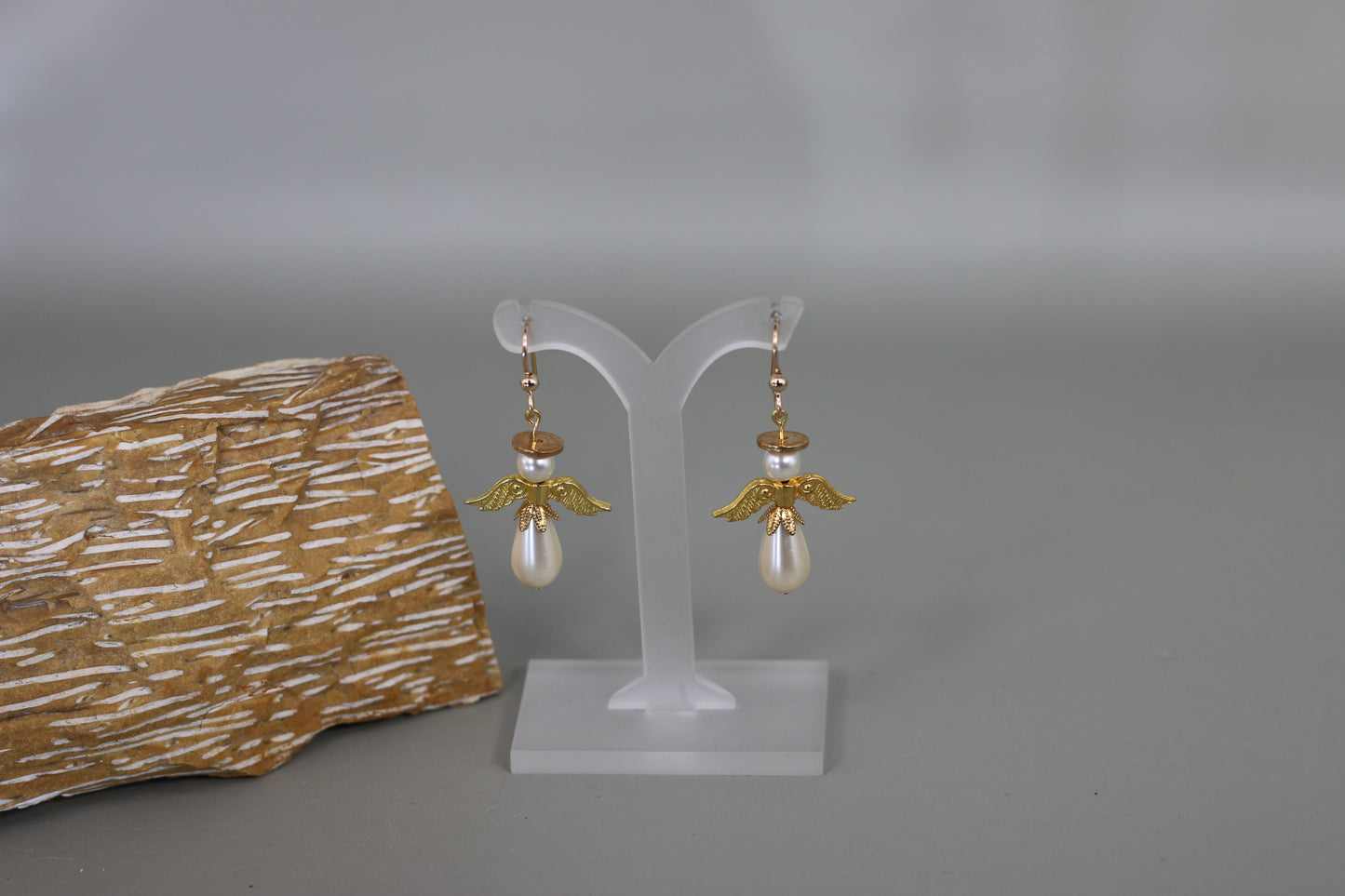 Angel Pearl Preciosa Czech Crystals Gold Filled Fishhook Earrings - Annabel's Jewelry & Leather