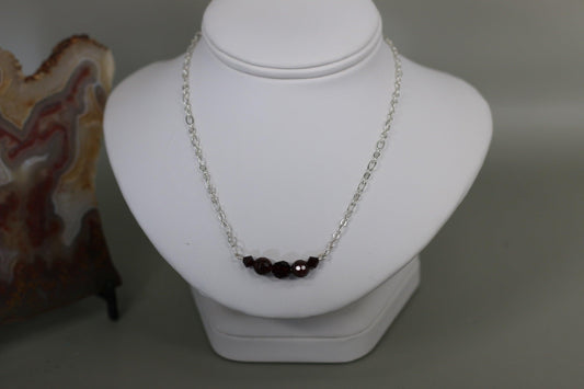 Garnet Burgundy Natural Gemstone and Garnet Burgundy Preciosa Czech Crystals - Annabel's Jewelry & Leather