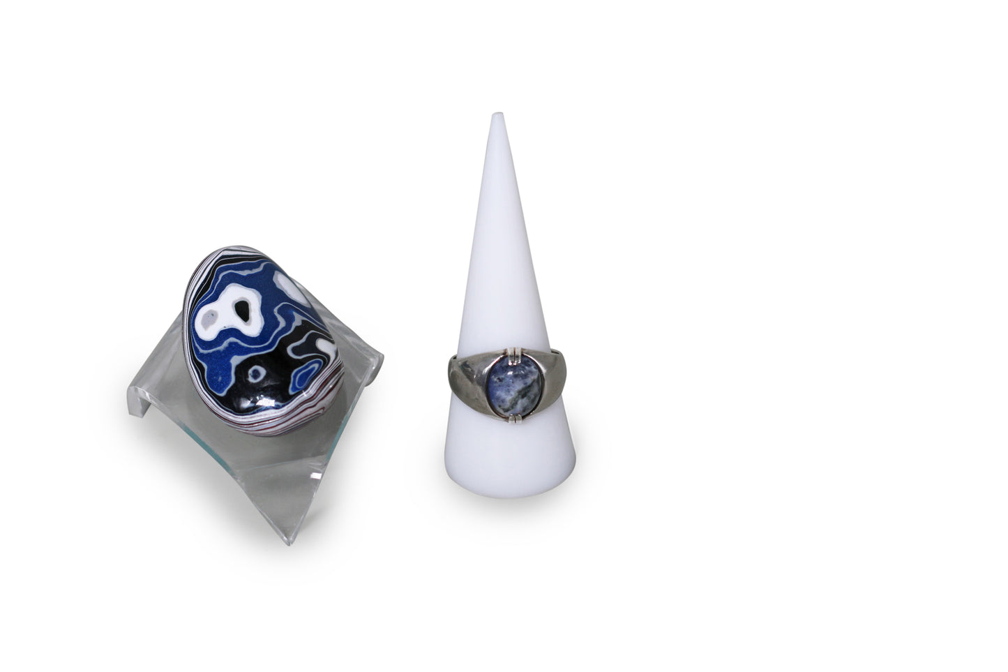 Sodalite Natural Gemstone Cabochon Sterling Silver Dome Ring, Size 10
