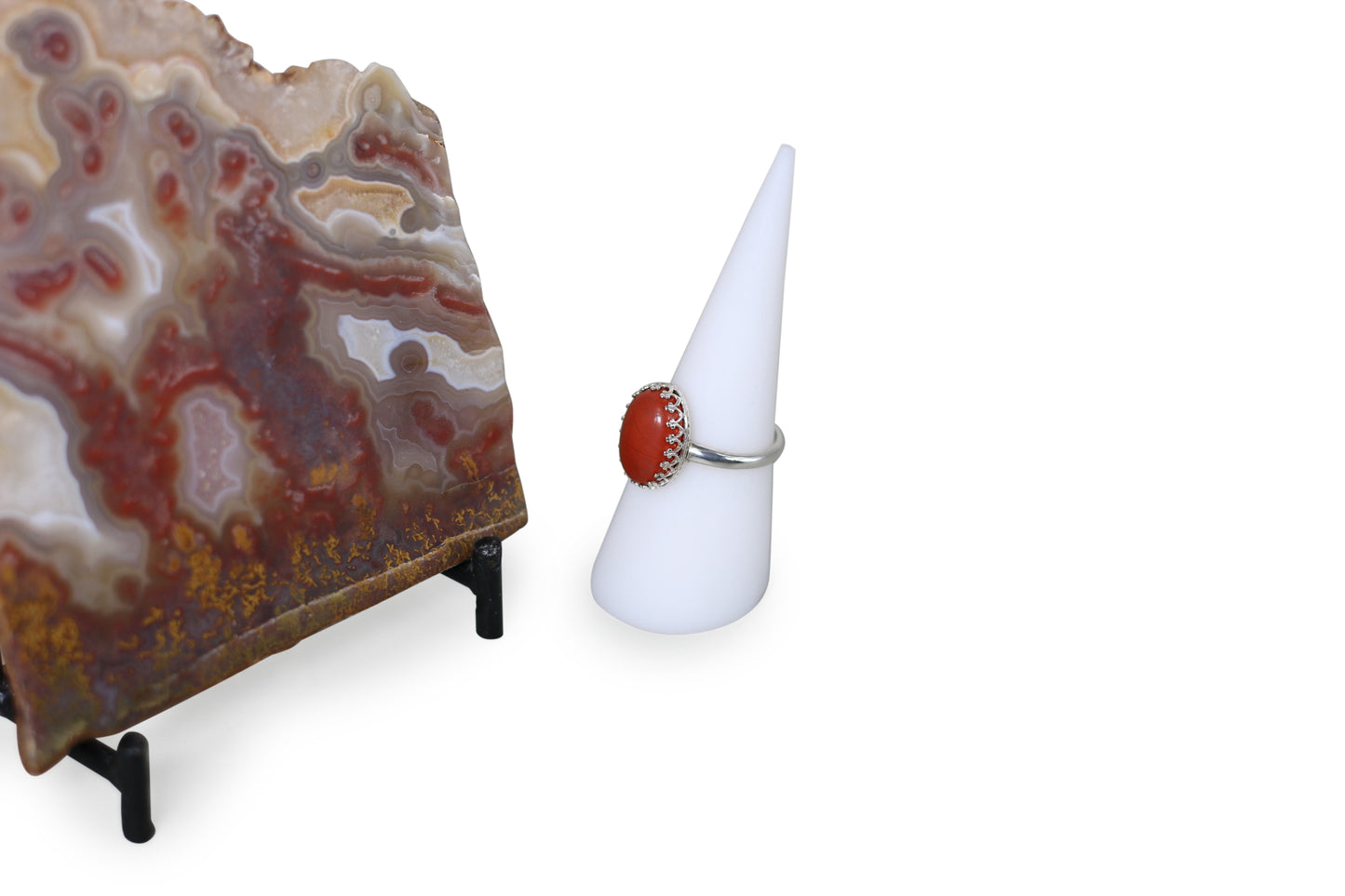 Red Jasper Gemstone Size 7 Ring