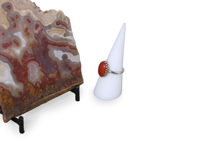 Red Jasper Gemstone Size 7 Ring