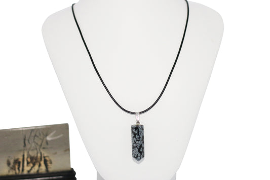 Snowflake Obsidian 20" Necklace
