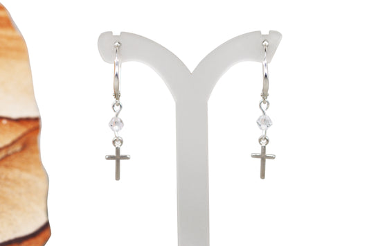 Cross with Crystals Earrings