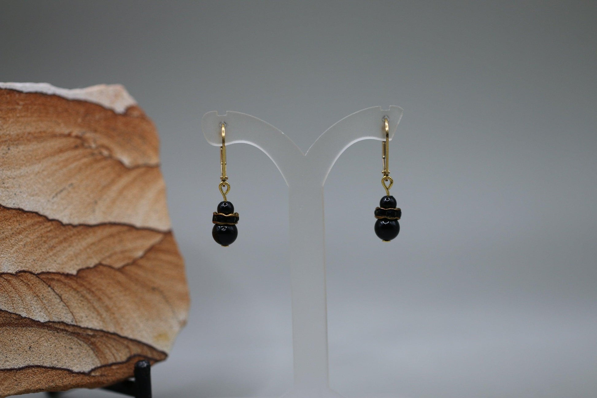Magic Black Preciosa Czech Pearls with Jet Black Crystal Rondelles - Annabel's Jewelry & Leather