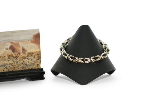 Black & Silver Byzantine 8" Bracelet