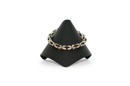Black & Silver Byzantine 8" Bracelet