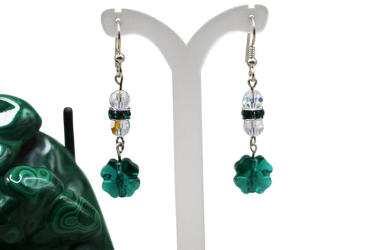 Shamrock Emerald Crystals Earrings