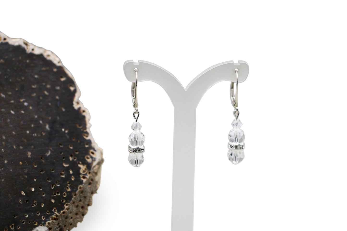 Crystals Silver Rondelles Set