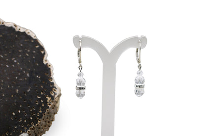 Crystals Silver Rondelles Set