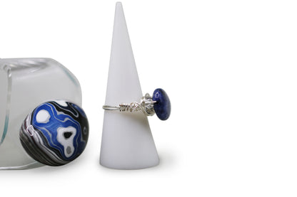 Wire Wrapped 7 1/2 Sodalite Ring