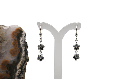 Antique Sterling Silver Flowers Earrings