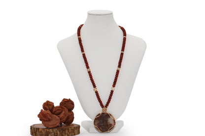 Red Plume Agate 24" Necklace