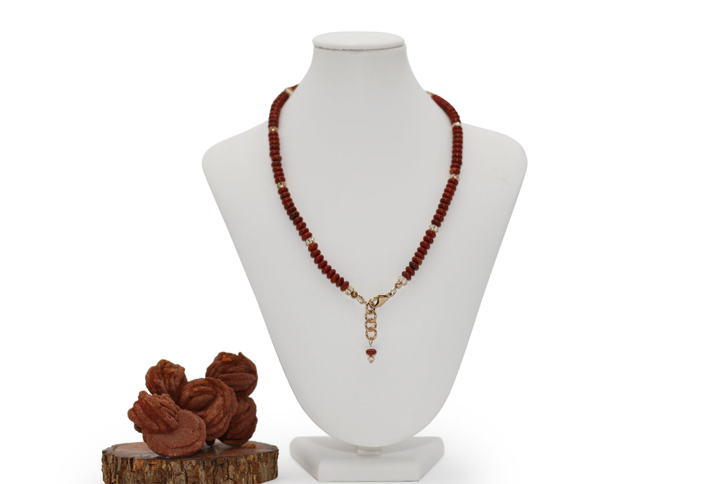 Red Plume Agate 24" Necklace