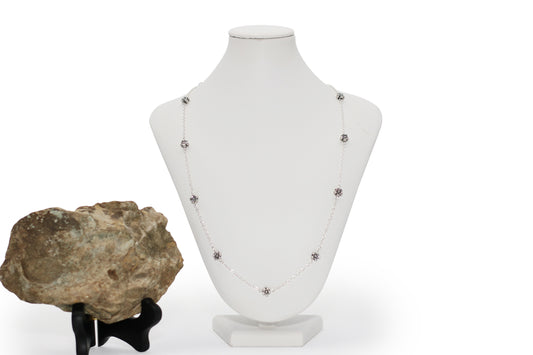 Antique Silver Flowers 22" Necklace
