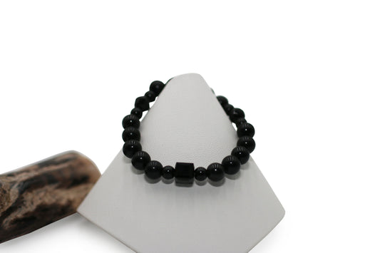 Black Obsidian Stretchy 6" Bracelet