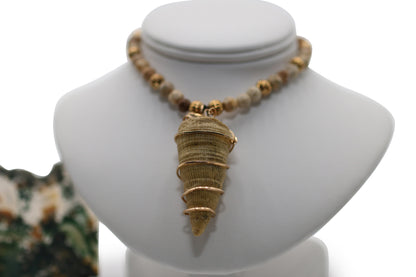 Fossil Horn Coral 22" Necklace