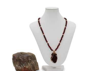 Red Plume Agate 23" Necklace