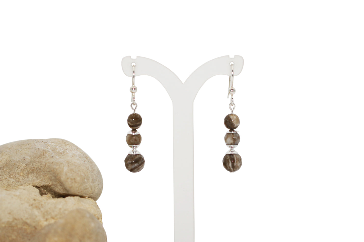 Silver Leaf Jasper Earrings