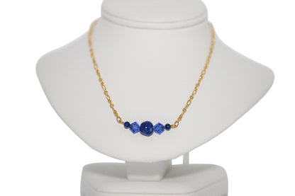 Lapis & Sapphire Crystals 22" Necklace