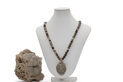 Echinoid Fossil 26"  Necklace