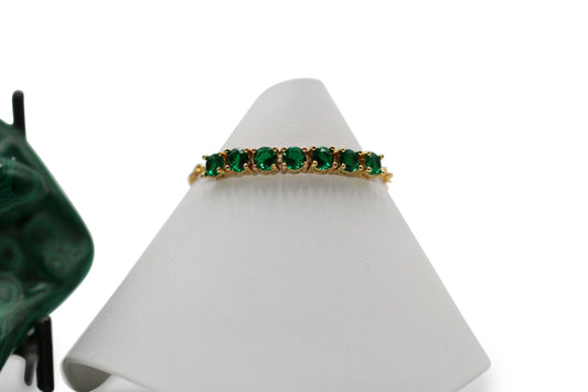 Emerald CZ 7" Gold Bracelet