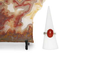 Red Jasper Gemstone Size 8 Ring