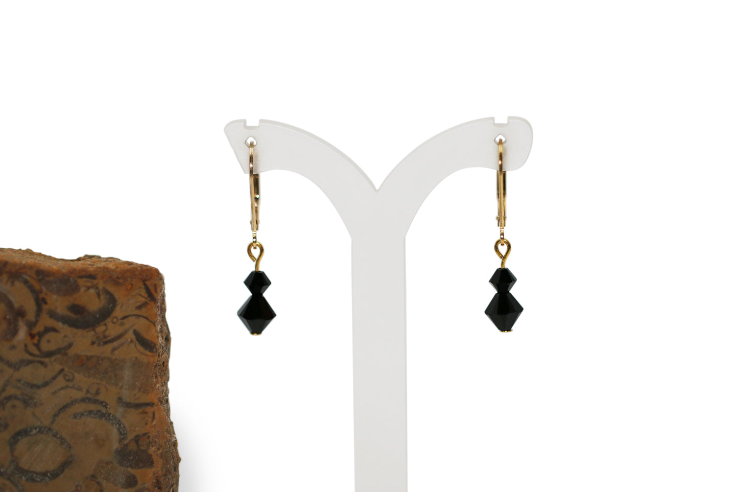 Jet Black Crystals Earrings
