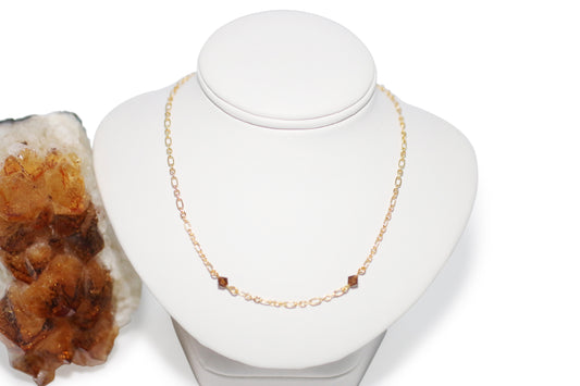 Smoke Topaz Crystals 20" Necklace