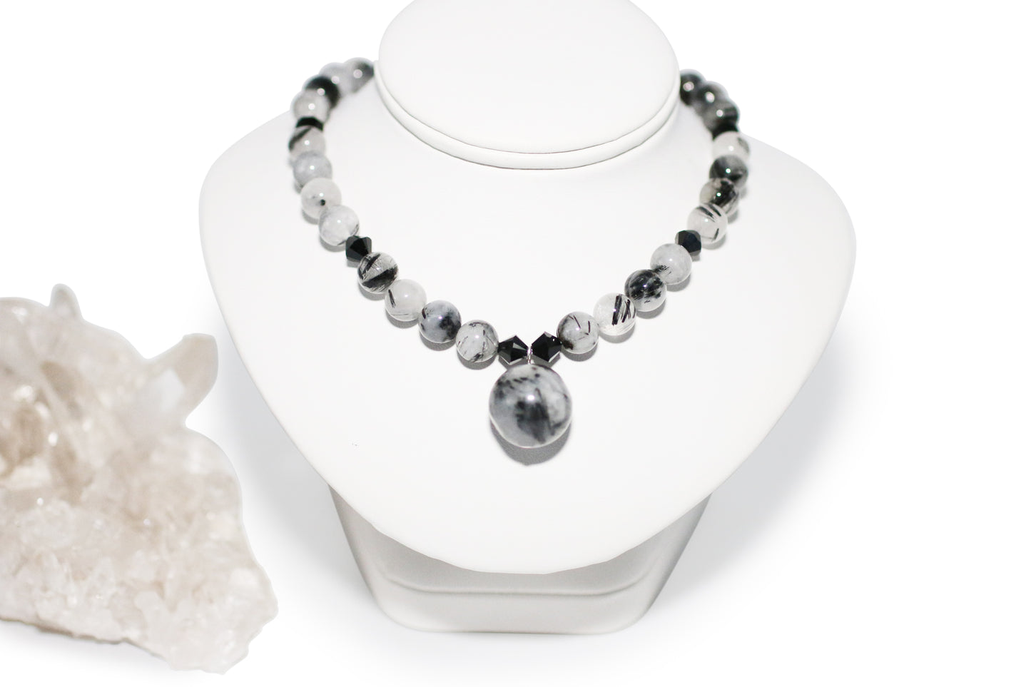 Tourmalinated Quartz 24" Necklace