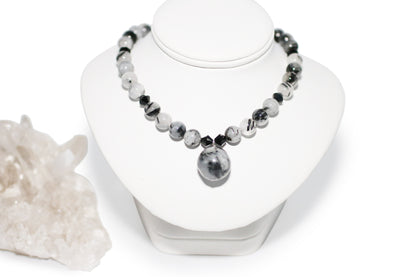 Tourmalinated Quartz 24" Necklace
