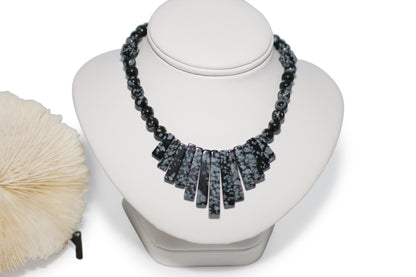 Snowflake Obsidian  22" Necklace