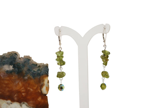 Peridot Natural Gemstone Chips Earrings