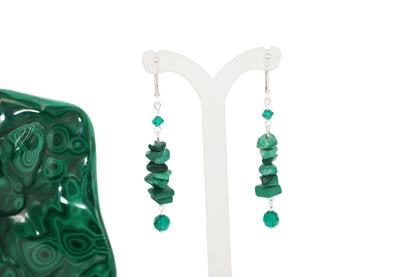 Malachite Gemstones Chips Earrings