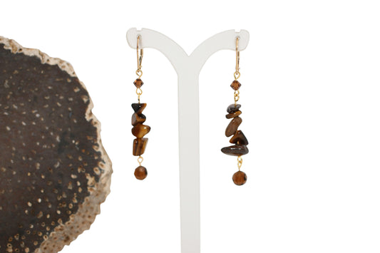 Tiger Eye Chips Earrings