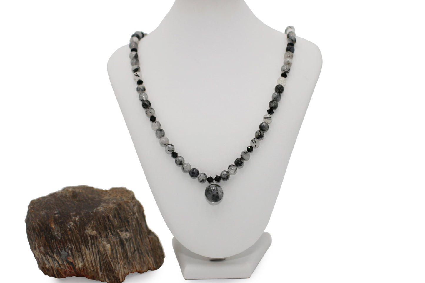 Tourmalinated Quartz 24" Necklace