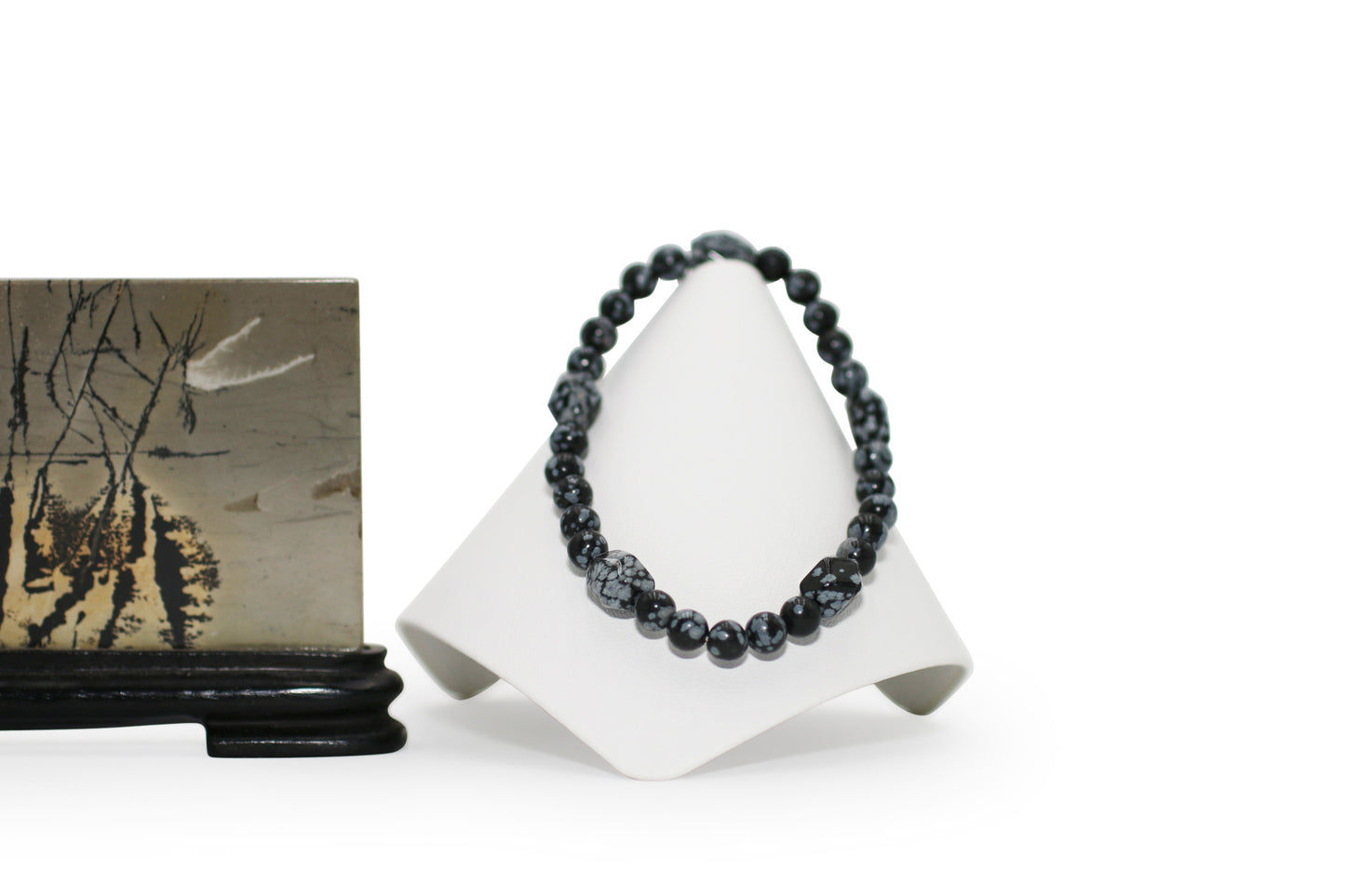 Snowflake Obsidian 7-1/4" Bracelet